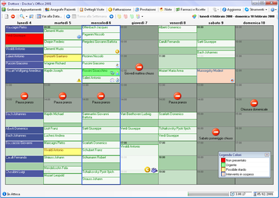 Gestione appuntamenti - agenda settimanale